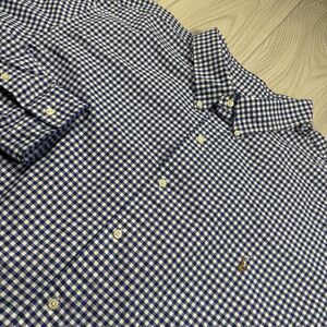 Polo Ralph Lauren Button Down Shirt Men’s 4XLT Tall Blue Gingham Flesh Pony NWT